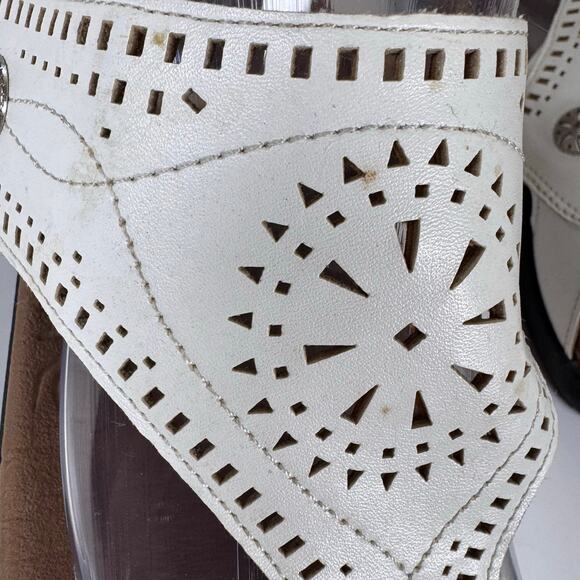 Rockport Ridge Cutout Sandal Thong Women's Size 8.5 White Boho Beach Comfy - Picture 9 of 9